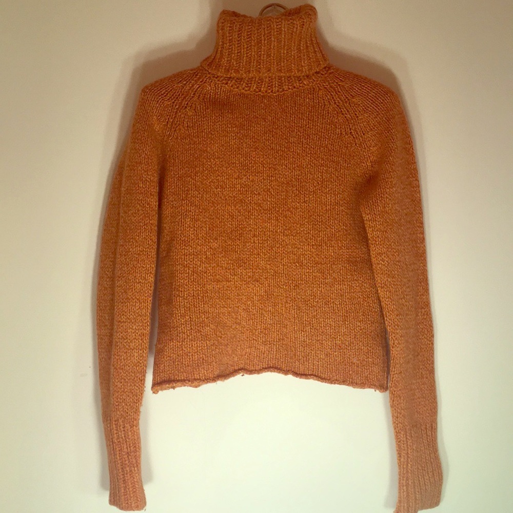 Orange and Yellow Wool Sergio Tacchini Turtleneck